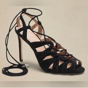 BANANA REPUBLIC JENE SUEDE leather HEEL in black size 8.5